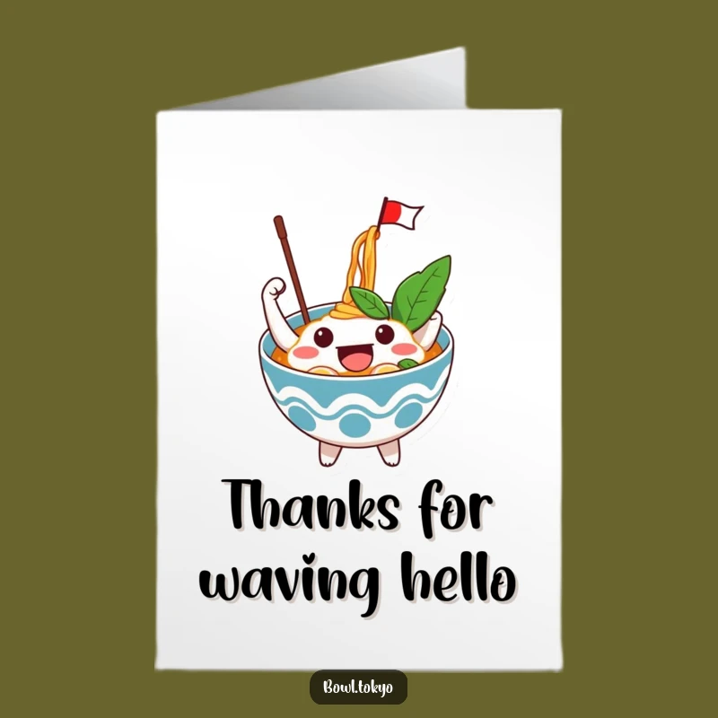 Free Printable Thank You Card: Excited Ramen Flag for a Lively Downloadable Gift!