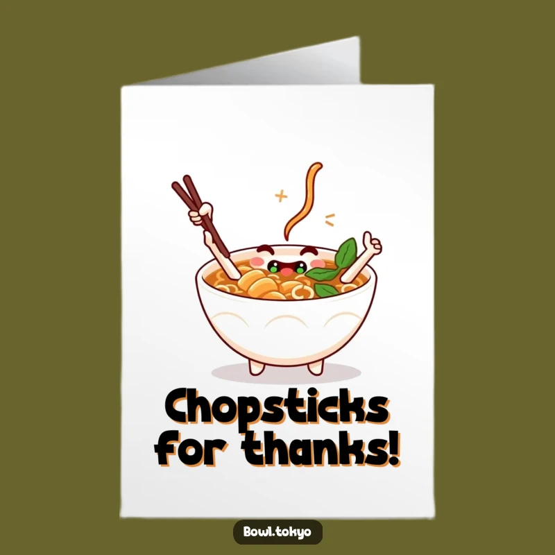 Free Printable Thank You Card: High-Five Ramen, Chopstick Thanks, Downloadable Appreciation Greeting