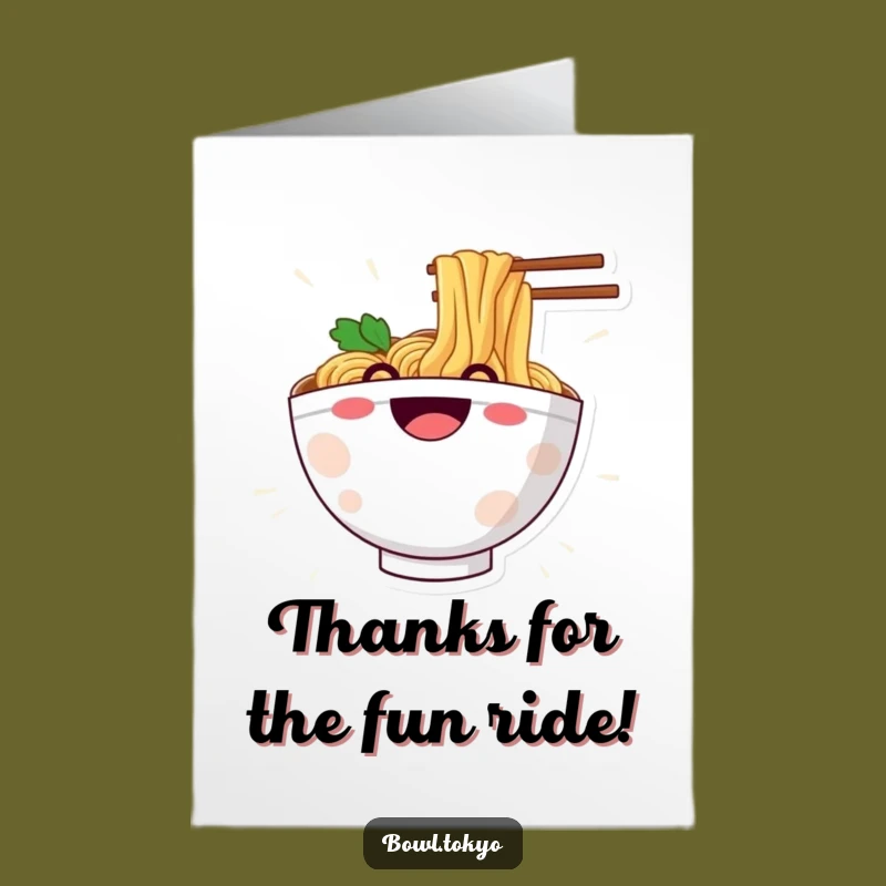 Free Printable Thank You Card: Ramen Bowl Noodle Slide Gratitude Expressed