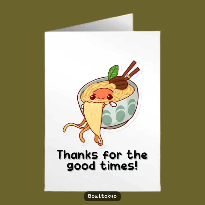 Free Printable Thank You Card: Ramen Noodle Slide - Funny Downloadable Gift
