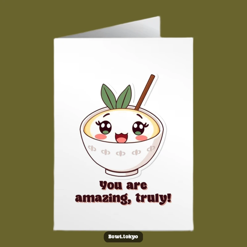 Free Printable Thank You Card: Surprised Ramen Kawaii Bowl Funny Gift