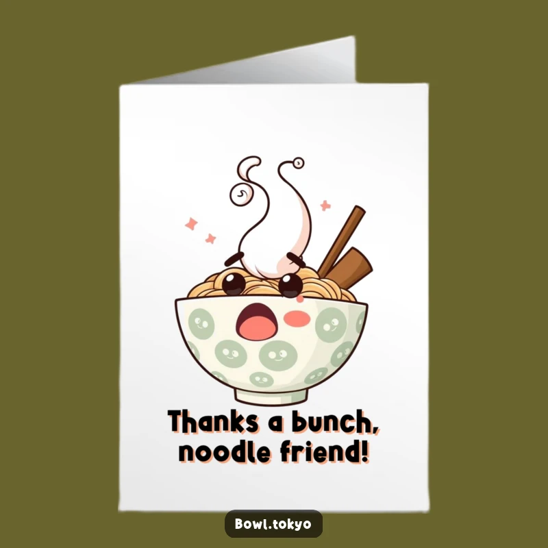 Surprise Free Printable Thank You Card: Shocked Ramen Bowl, Funny Downloadable Gratitude