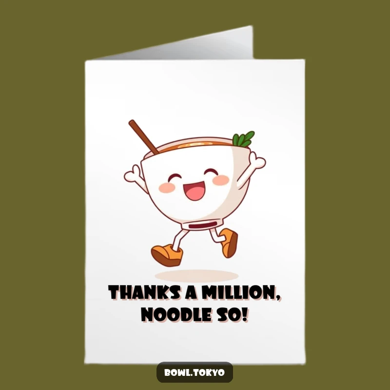 Free Printable Thank You Card: Joyful Ramen Clog Dancer Expressing Gratitude