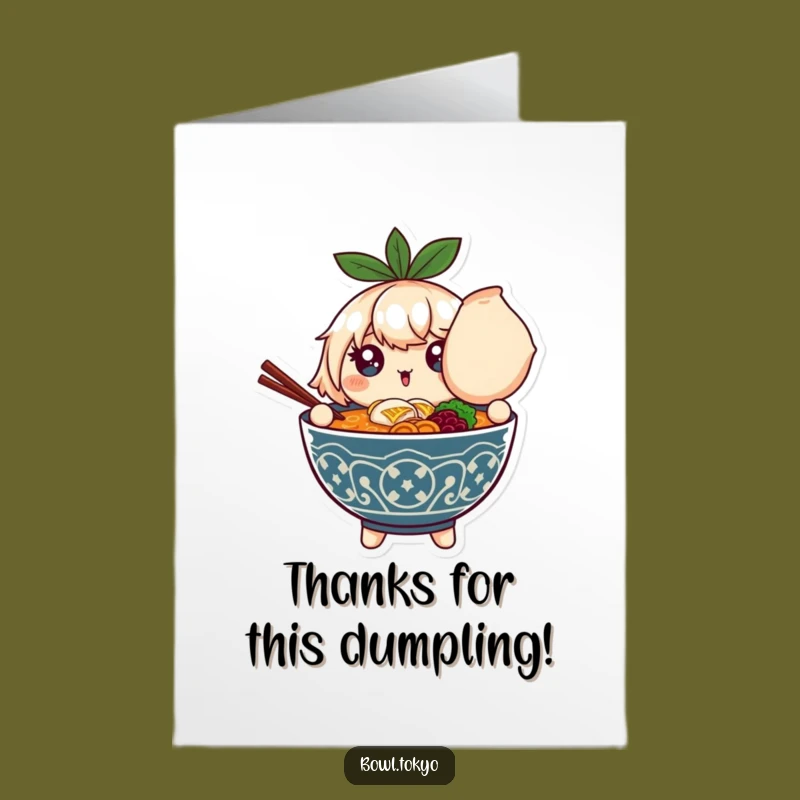 Free Printable Thank You Card: Sparkling Ramen Bowl's Giant Dumpling Gratitude