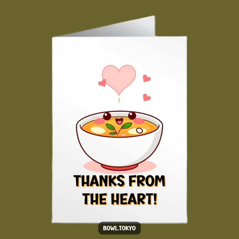 Free Printable Thank You Card: Broth Heart Wink - Funny Downloadable Gift