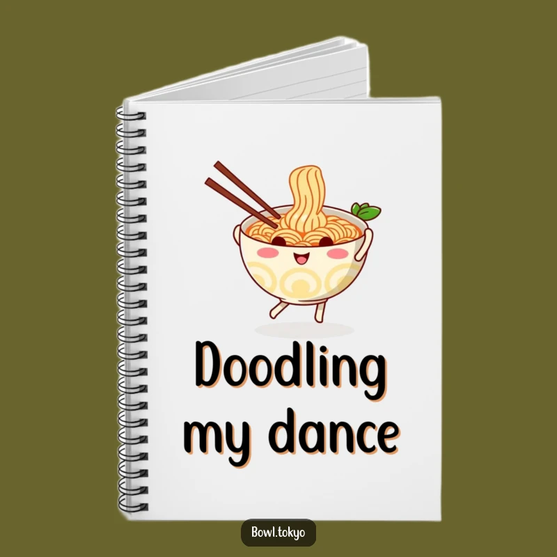 Funny Playful Ramen Notebook - Journal for Happy Noodles