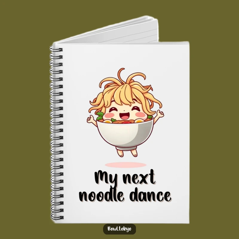Funny Ramen Notebook - Jot Down Ideas with Dancing Noodle Character