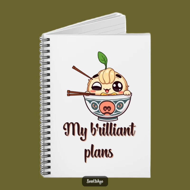 Funny Winking Ramen Notebook - Juggling Chopsticks Noodle Bowl Journal
