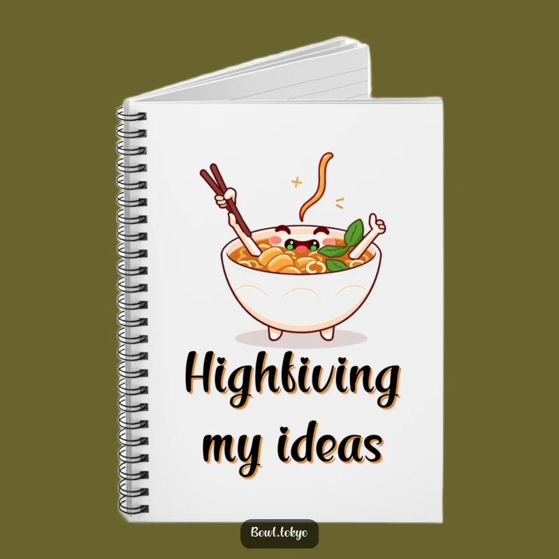 Funny Ramen Notebook - Jot Down Ideas with Chopstick High Five