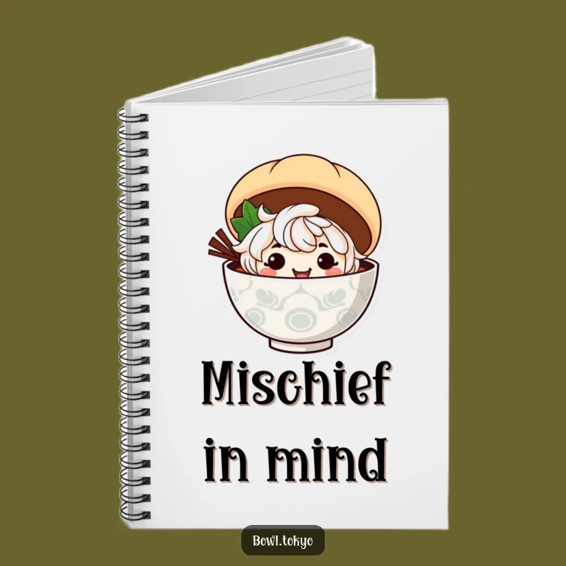 Funny Ramen Mischief Notebook: Grinning Noodle Character Steamed Bun Journal Gift