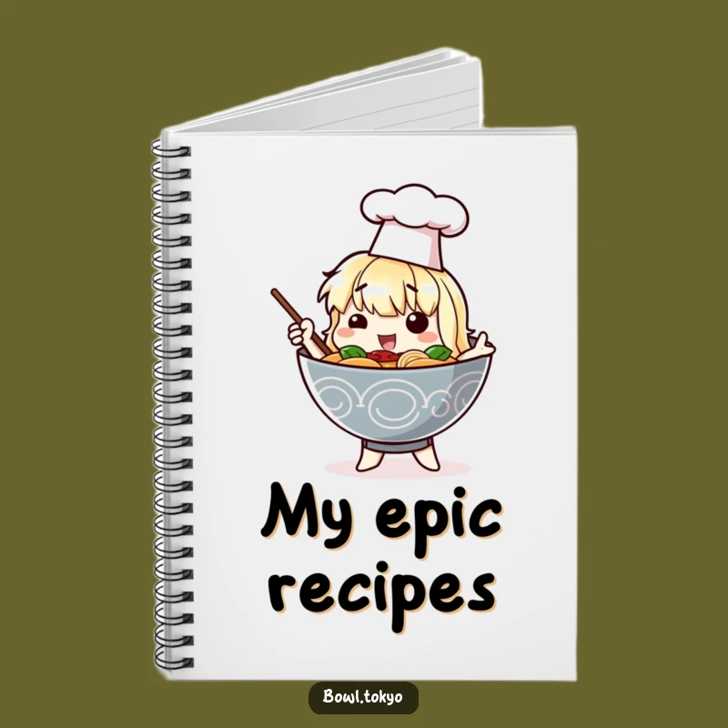 Funny Chef Ramen Notebook - Dramatic Noodle Bowl Character Journal