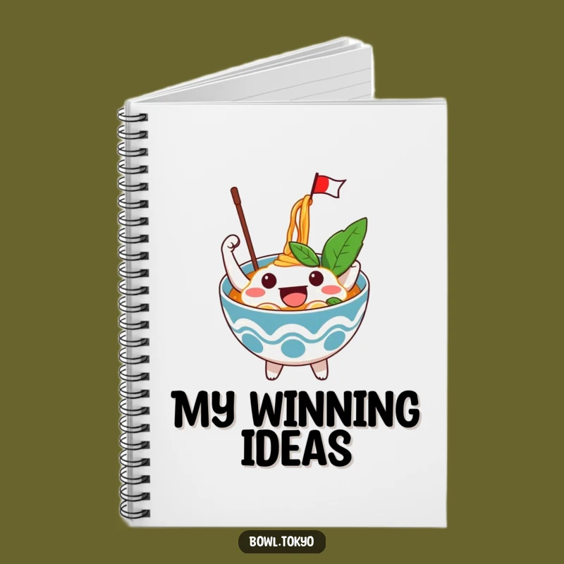 Funny Excited Ramen Bowl Notebook: Capture Excitement, a Waving Noodle Flag Journal