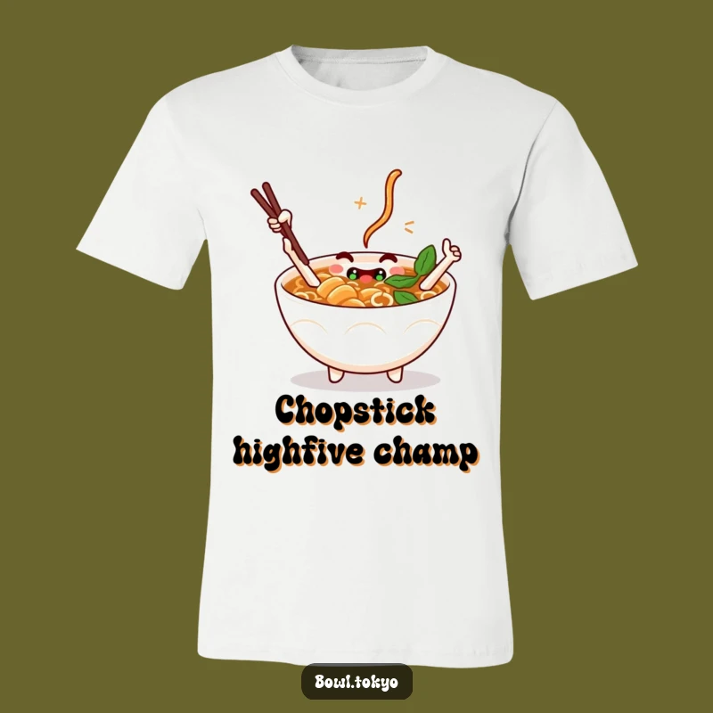 Funny Ramen Shirt - Chopstick High Five Character Tee