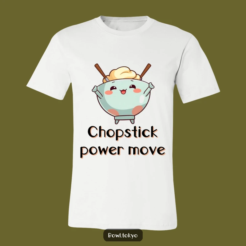 Funny Bowl & Chopsticks T-Shirt: Dynamic Posing Duo, Awesome Funny Gift for Food Lovers