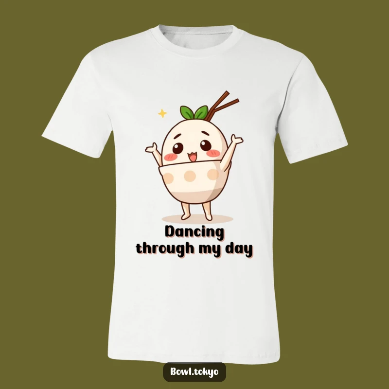 Funny Cute Ramen Bowl T-Shirt: Dance Your Heart Out with this Silly Character