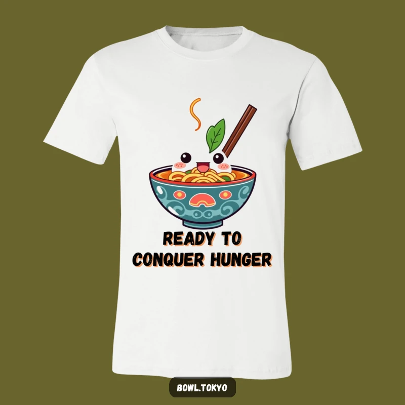 Funny Kawaii Ramen Bowl T-Shirt: Show Your Determination to Dive into Deliciousness