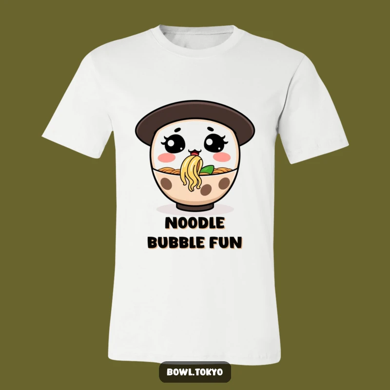 Funny Ramen Noodle Bubble T-Shirt: Silly Bowl Character Tee
