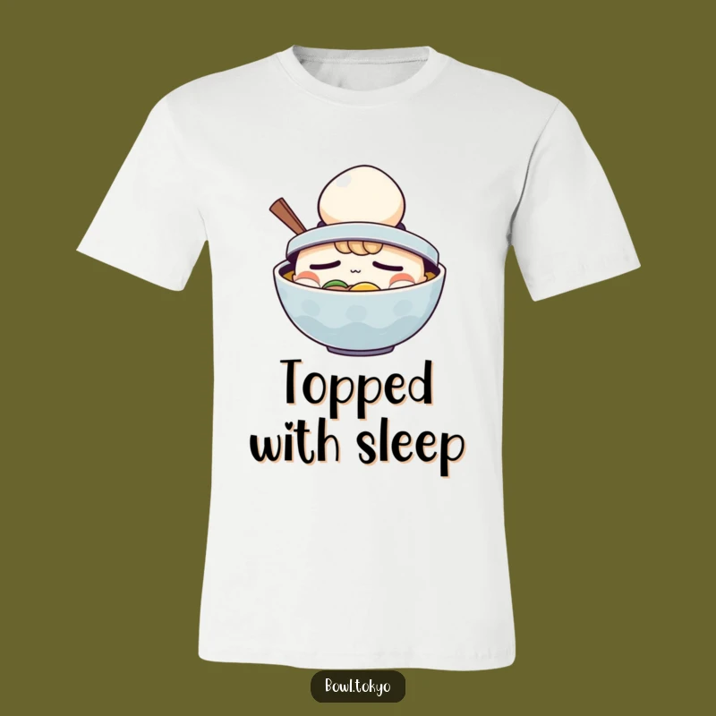 Funny Sleepy Ramen Egg Hat T-Shirt: Comfy Tee for Tired Souls