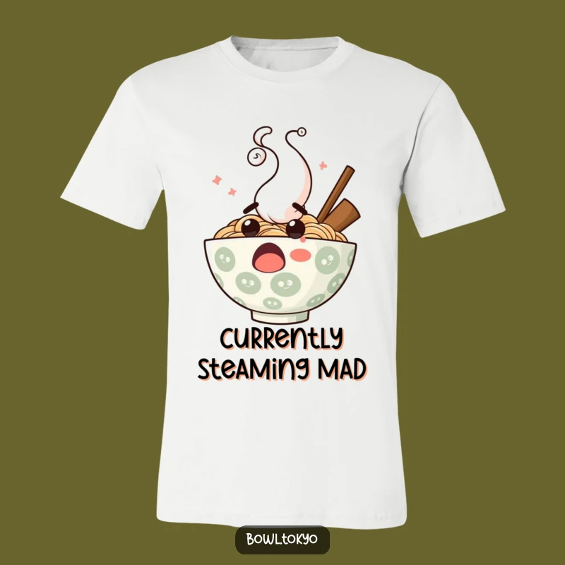 Funny Surprised Ramen Shirt - Comical Steam Character Tee