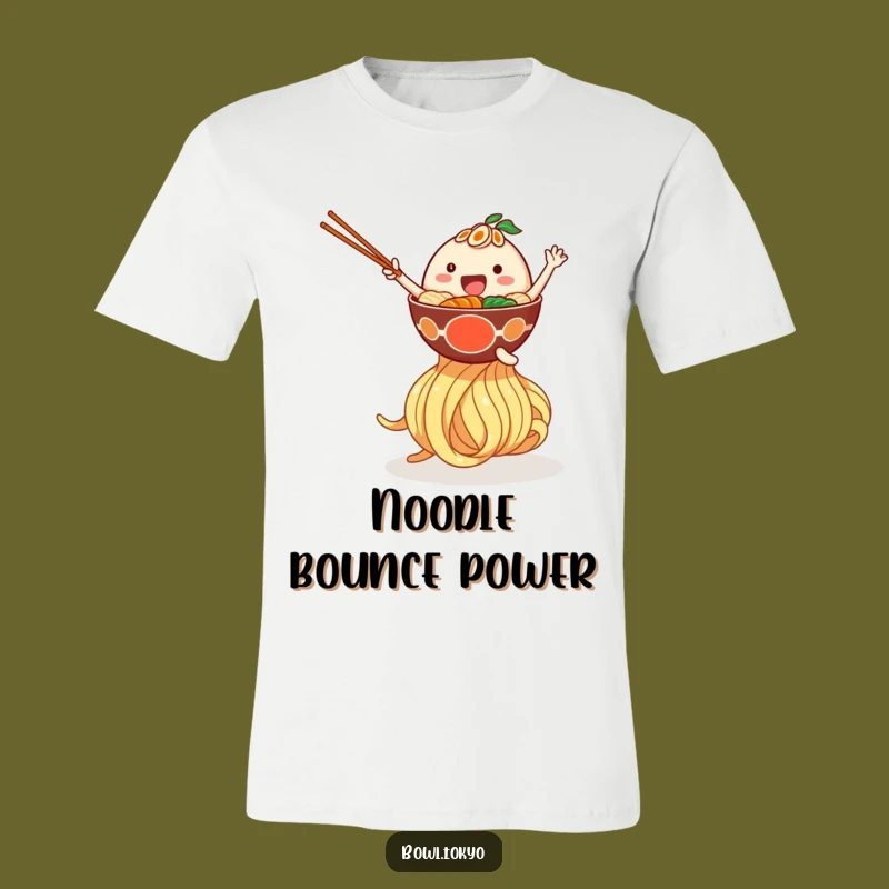 Funny Bouncing Ramen T-Shirt - Giant Noodle Noodle Bowl Character Tee