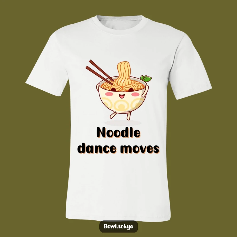 Funny Playful Ramen T-Shirt - Happy Dancing Noodle Design