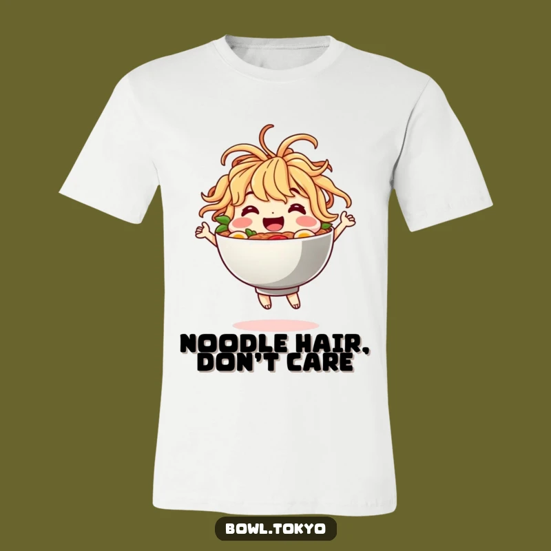 Funny Ramen Shirt - Happy Dancing Noodle Hair Character Tee