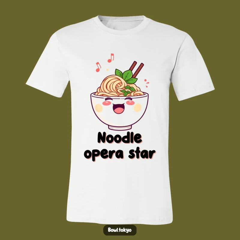 Funny Singing Ramen T-Shirt - Musical Noodle Character Tee