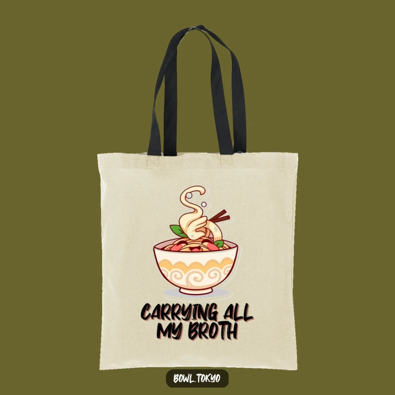 Funny Giggling Ramen Bowl Tote Bag: Carry Your Laughs in Style Today