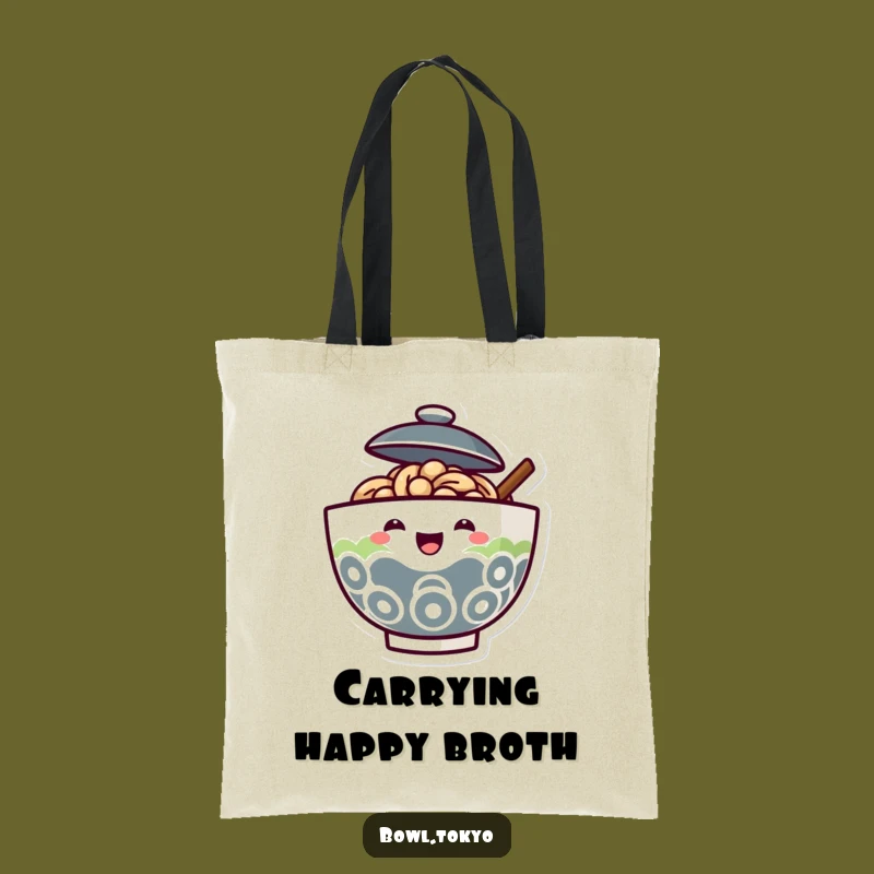 Funny Ramen Bowl Tote Bag - Carry Your Happiness With This Joyful Noodle Art