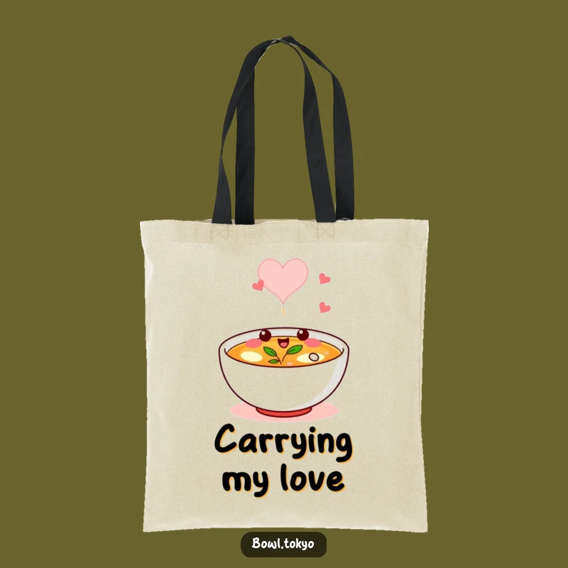 Funny Broth Bowl Tote Bag: Heart Steam Carryall, Ideal Funny Gift for Errands