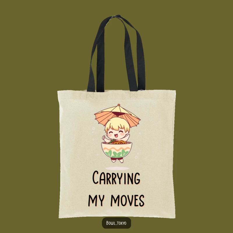 Funny Ramen Mist Dancer Tote Bag: Whimsical Noodle Character Accessory Gift