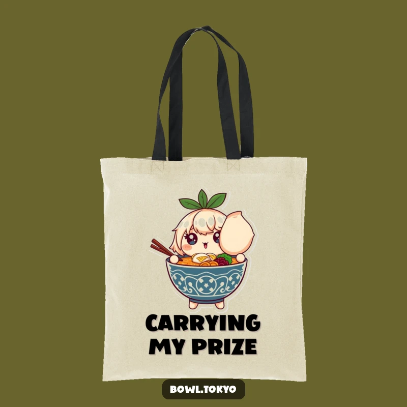 Funny Ramen Dumpling Delight Tote Bag: Sparkling Character Bag