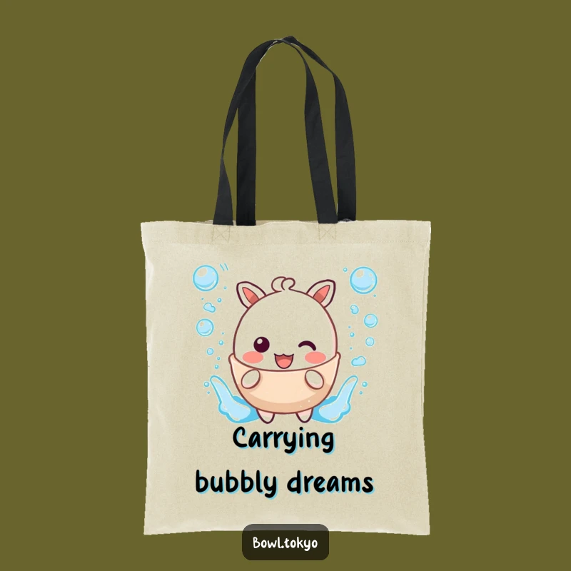 Funny Kawaii Broth Tote Bag: Charming Splashing Character Carryall, Best Funny Gift for Errands