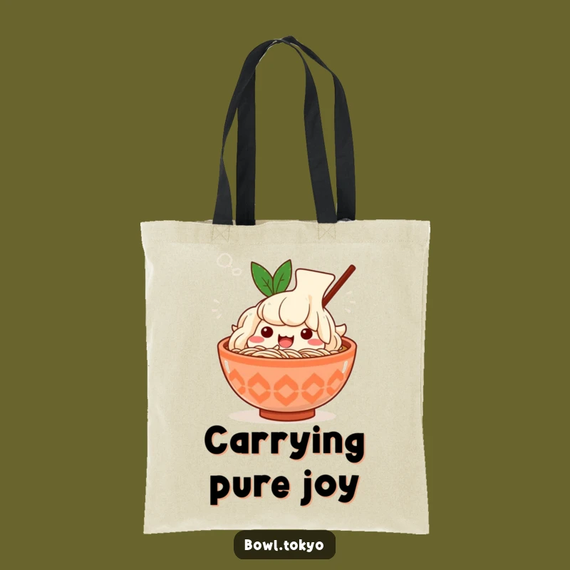 Funny Kawaii Ramen Sigh Tote Bag: Steamy Noodle Bowl, Perfect Funny Gift