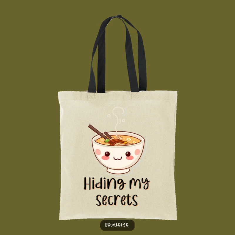 Funny Mischievous Ramen Tote Bag: Kawaii Grin, Perfect Shopping Gift