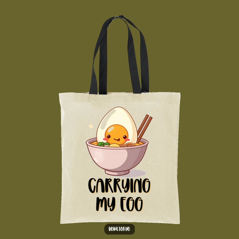 Funny Ramen Tote Bag - Carry Kawaii Egg Friend