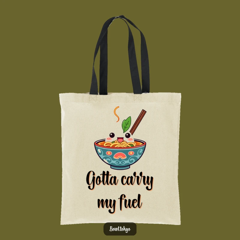 Funny Kawaii Ramen Bowl Tote Bag: Carry Your Determination, a Stylish Funny Gift