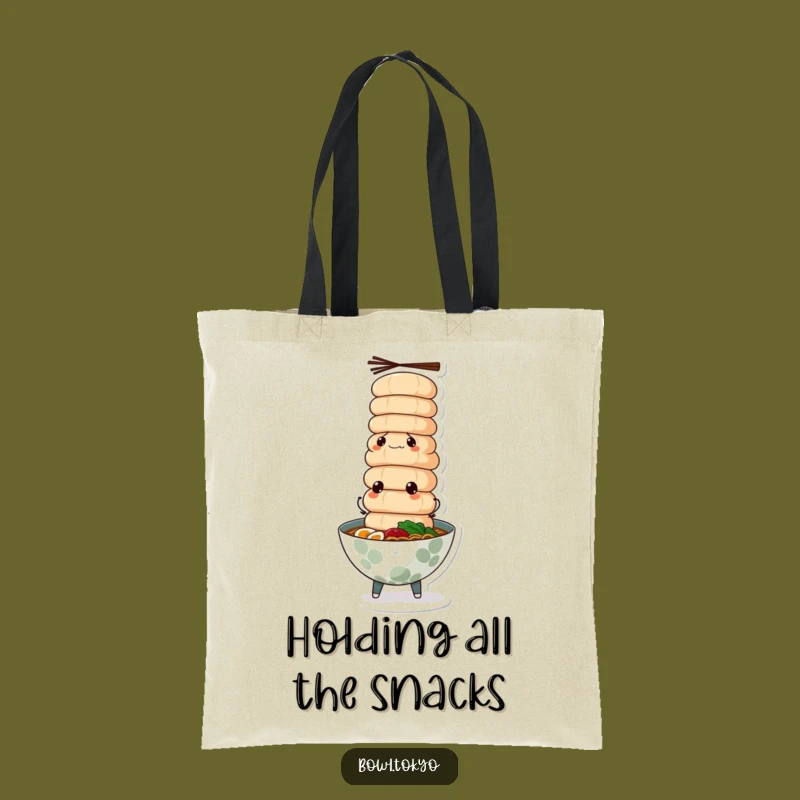 Funny Determined Ramen Tote Bag - Carry Your Essentials with Fish Cake Flair