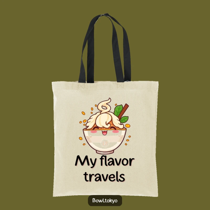 Funny Ramen Flavor Burst Tote Bag: Cheerful Character Bag for Noodle Lovers