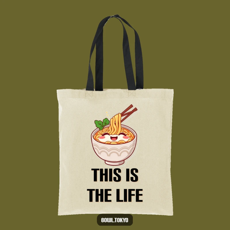 Funny Ramen Happy Sigh Tote Bag: Stylish Bag for Joyful Shoppers